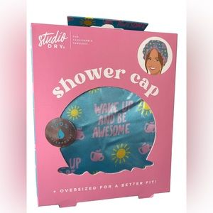 New Studio Dry Oversized Shower Cap - "Wake Up and Be Awesome" Print